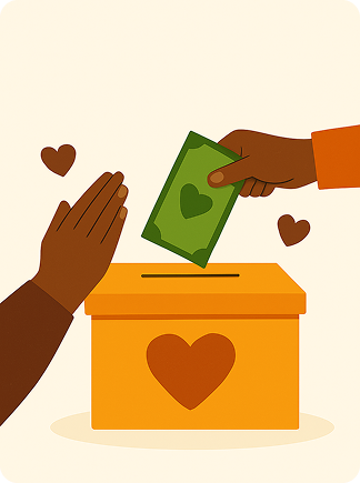an image depicting thanking for donations
