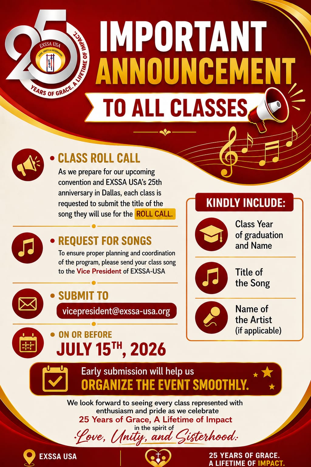 Class Roll Call Reminder